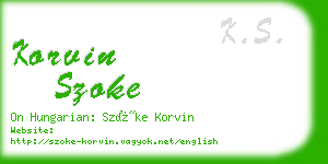 korvin szoke business card